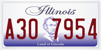 IL license plate A307954