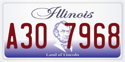 IL license plate A307968