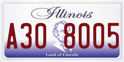 IL license plate A308005