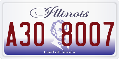 IL license plate A308007