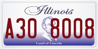 IL license plate A308008