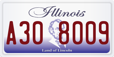 IL license plate A308009
