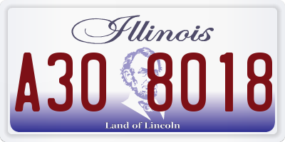 IL license plate A308018