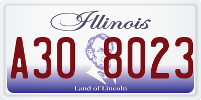 IL license plate A308023