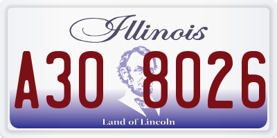 IL license plate A308026