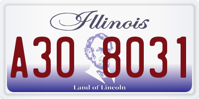 IL license plate A308031