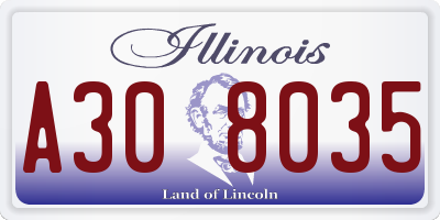 IL license plate A308035