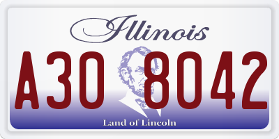 IL license plate A308042
