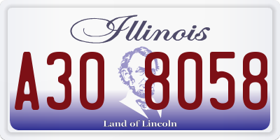 IL license plate A308058