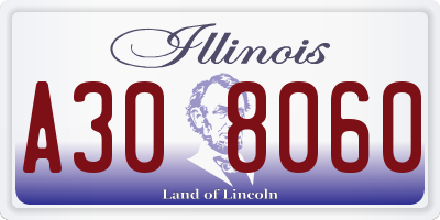 IL license plate A308060