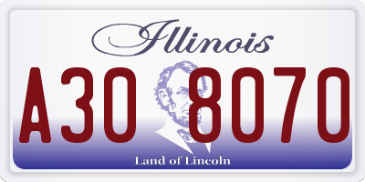 IL license plate A308070