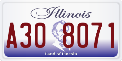 IL license plate A308071