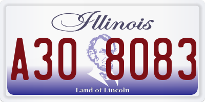IL license plate A308083