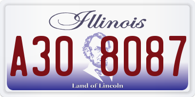IL license plate A308087