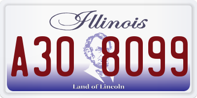 IL license plate A308099