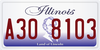 IL license plate A308103