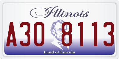 IL license plate A308113