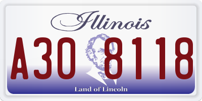 IL license plate A308118