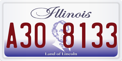 IL license plate A308133