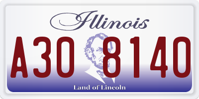 IL license plate A308140