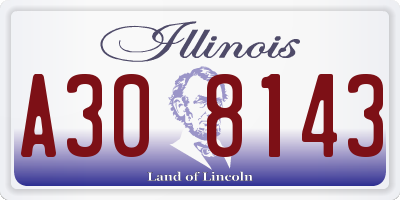 IL license plate A308143