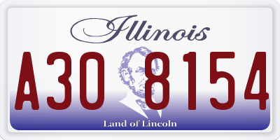 IL license plate A308154