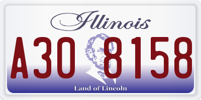 IL license plate A308158