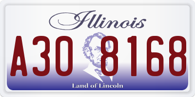 IL license plate A308168