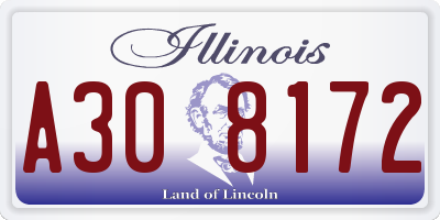 IL license plate A308172