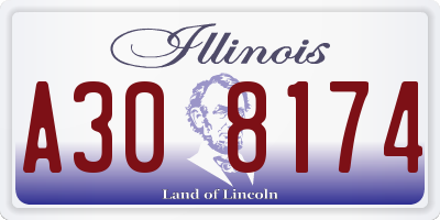IL license plate A308174