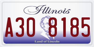 IL license plate A308185