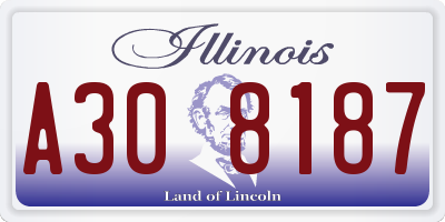IL license plate A308187