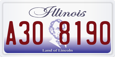 IL license plate A308190