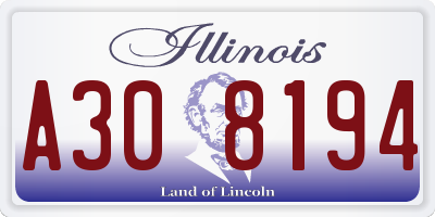 IL license plate A308194