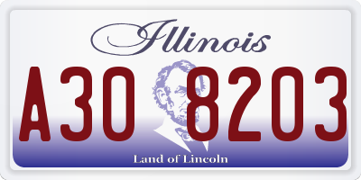 IL license plate A308203