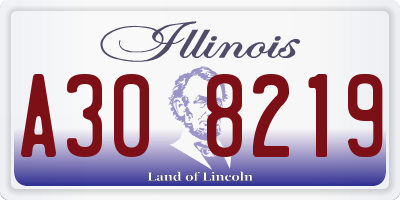 IL license plate A308219