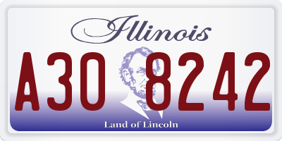 IL license plate A308242