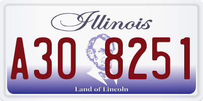 IL license plate A308251