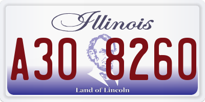 IL license plate A308260
