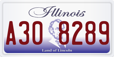 IL license plate A308289