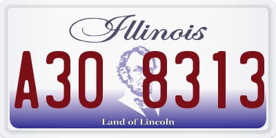 IL license plate A308313