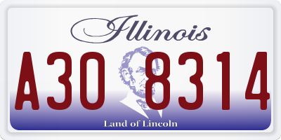 IL license plate A308314