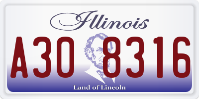 IL license plate A308316