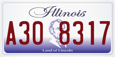 IL license plate A308317