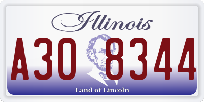 IL license plate A308344