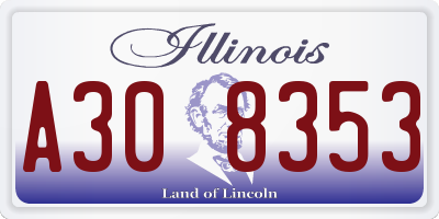 IL license plate A308353