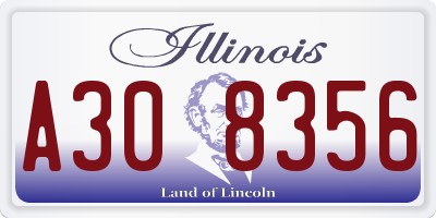 IL license plate A308356
