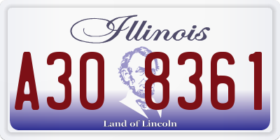 IL license plate A308361