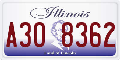 IL license plate A308362