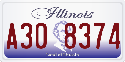 IL license plate A308374